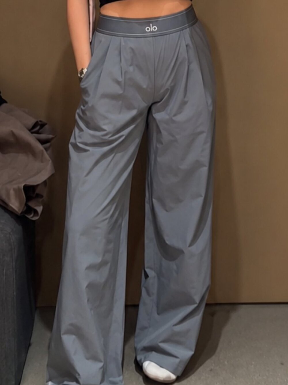 ALO Yoga Steel Grey High Waist Wide Leg Pants  🥰  | Regular Length | NWT🌸